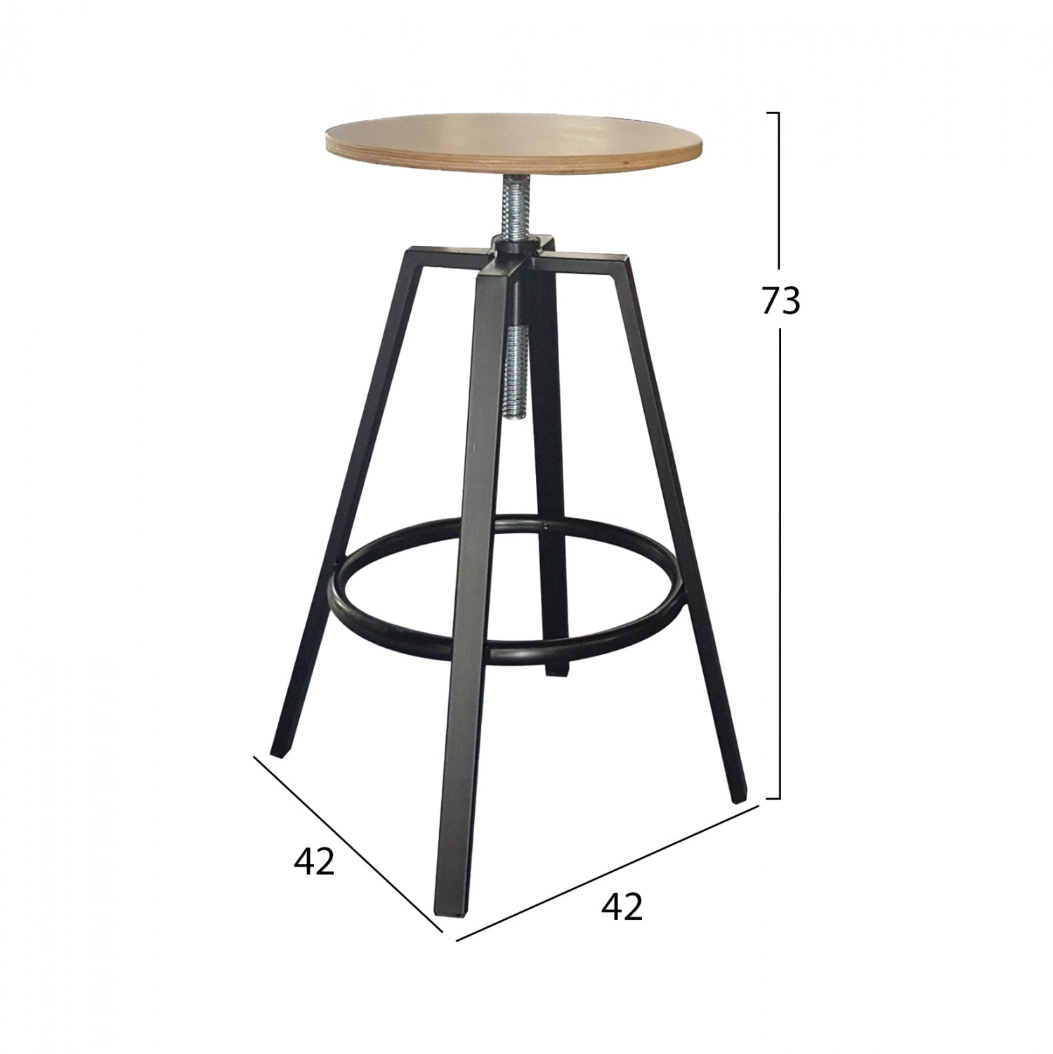 ΣΚΑΜΠΩ ΜΕΤΑΛΙΚΟ ΜΕ ΒΙΔΑ Η/Β ΚΟΜΠΛΕ TS381 42X42X73 εκ. - Pakobazaar