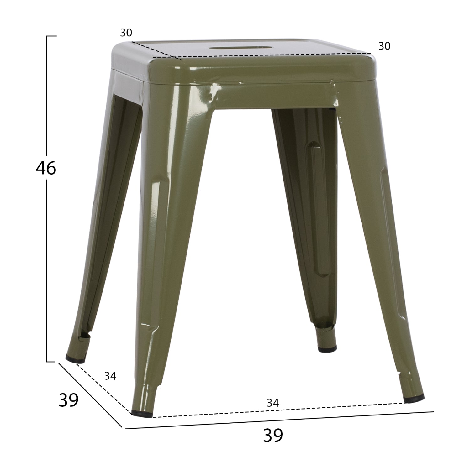 ΣΚΑΜΠΟ ΜΕΤΑΛΛΙΚΟ MELITA HM0096.43 ΣΕ DARK OLIVE ΧΡΩΜΑ 37x37x45Υεκ. - Pakobazaar