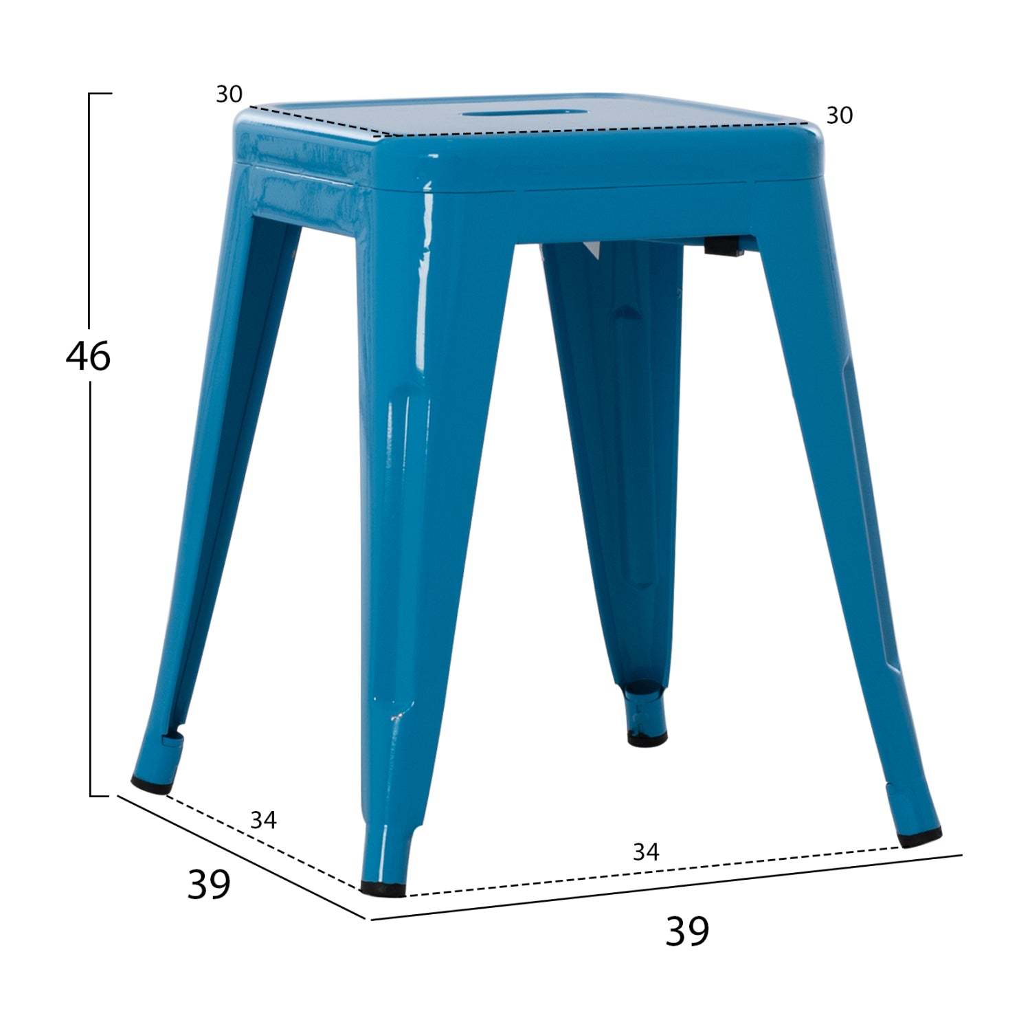 ΣΚΑΜΠΟ ΜΕΤΑΛΛΙΚΟ MELITA HM0096.48 ΣΕ ΜΠΛΕ ΧΡΩΜΑ 37x37x45Υεκ. - Pakobazaar