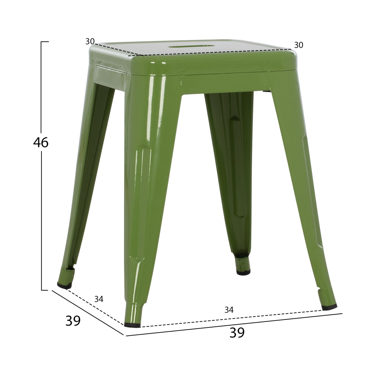 ΣΚΑΜΠΟ ΜΕΤΑΛΛΙΚΟ MELITA HM0096.53 ΣΕ LIGHT OLIVE GREEN ΧΡΩΜΑ 37x37x45Υεκ. - Pakobazaar