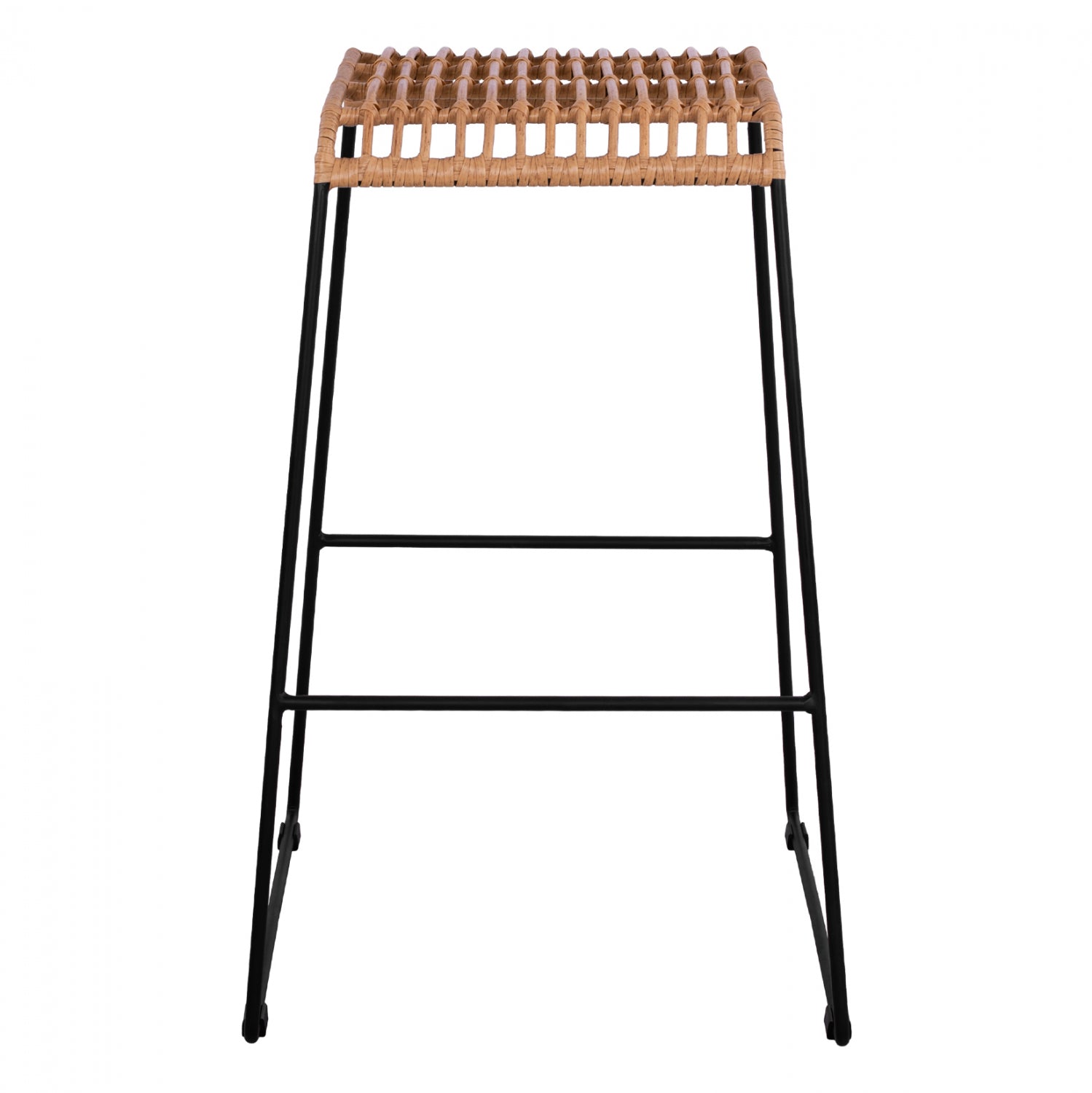 ΣΚΑΜΠΟ ΜΕΤΑΛΛΙΚΟ ALLEGRA HM5641 ΜΕ WICKER ΣΕ ΜΠΕΖ ΑΠΟΧΡΩΣΗ 49x50x76 εκ. - Pakobazaar