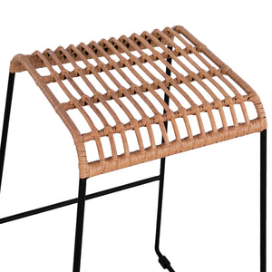 ΣΚΑΜΠΟ ΜΕΤΑΛΛΙΚΟ ALLEGRA HM5641 ΜΕ WICKER ΣΕ ΜΠΕΖ ΑΠΟΧΡΩΣΗ 49x50x76 εκ. - Pakobazaar