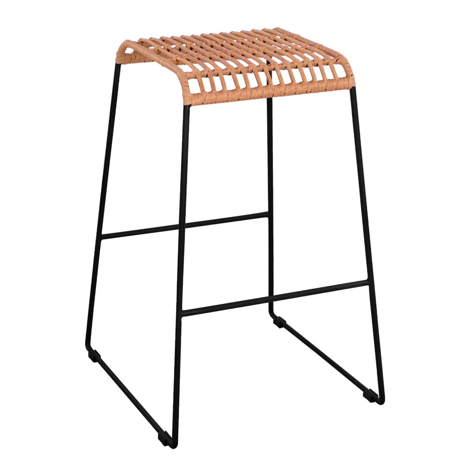 ΣΚΑΜΠΟ ΜΕΤΑΛΛΙΚΟ ALLEGRA HM5641 ΜΕ WICKER ΣΕ ΜΠΕΖ ΑΠΟΧΡΩΣΗ 49x50x76 εκ. - Pakobazaar