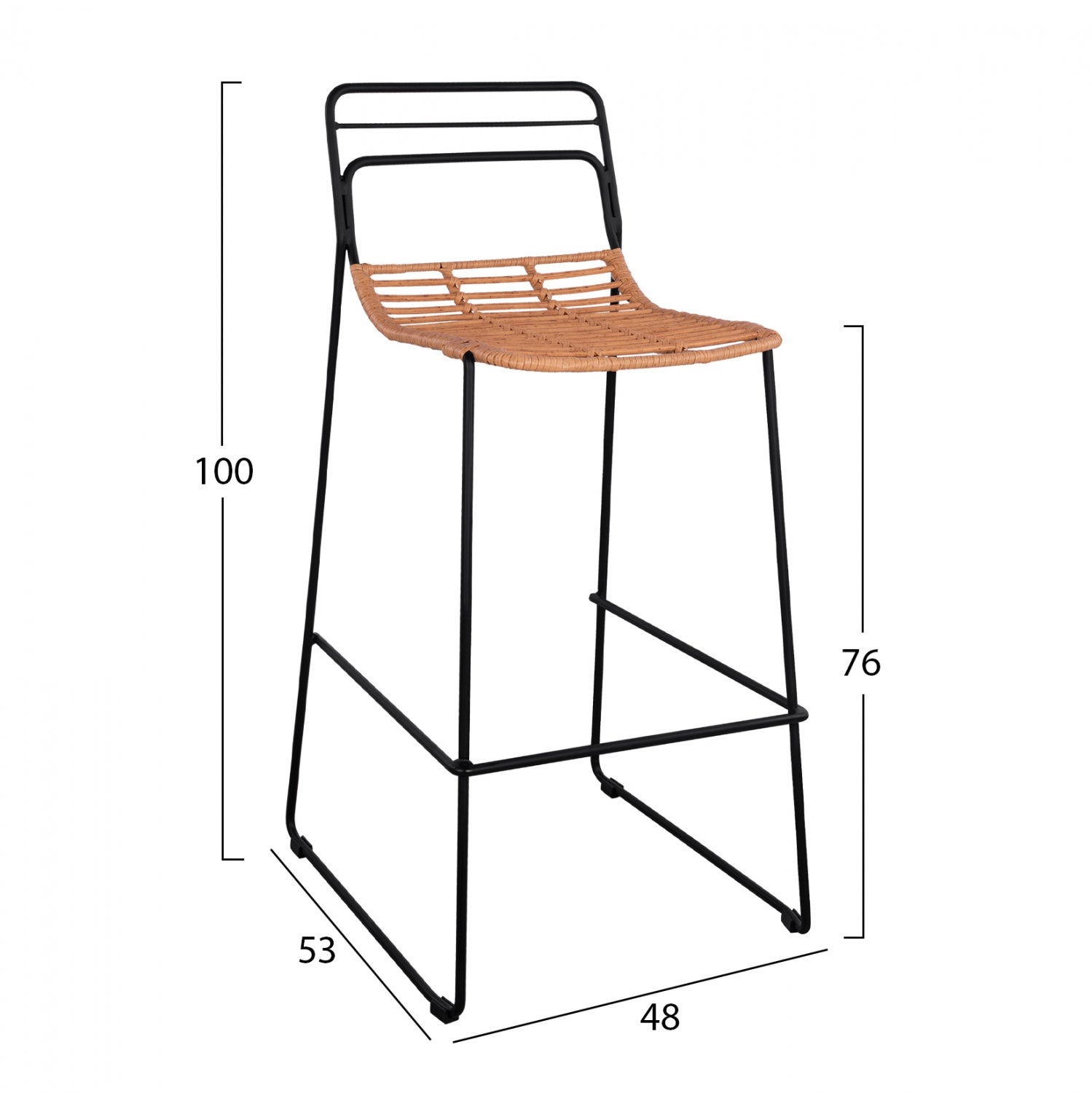 ΣΚΑΜΠΟ ΜΕΤΑΛΛΙΚΟ ALLEGRA HM5642 ΜΕ WICKER ΣΕ ΜΠΕΖ ΑΠΟΧΡΩΣΗ 48x53x100 εκ. - Pakobazaar
