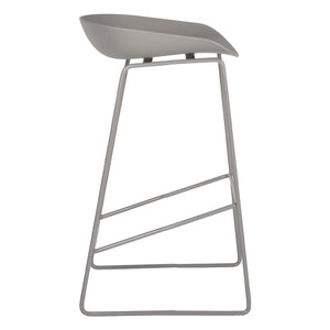 ΣΚΑΜΠΟ ΜΕΤΑΛΛΙΚΟ NAILA HM8450.10 ΜΕ ΚΑΘΙΣΜΑ PP ΓΚΡΙ 47x47x83 εκ. - Pakobazaar