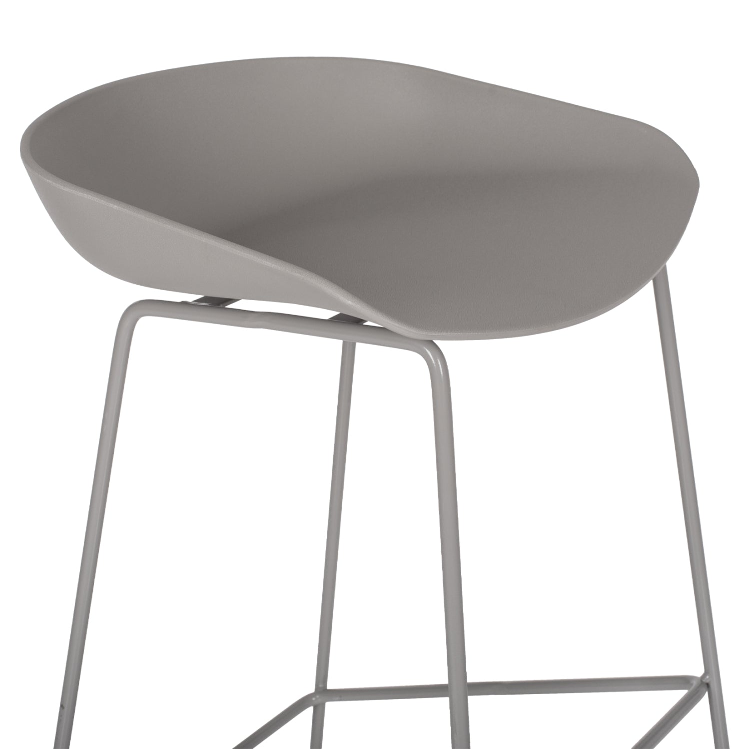 ΣΚΑΜΠΟ ΜΕΤΑΛΛΙΚΟ NAILA HM8450.10 ΜΕ ΚΑΘΙΣΜΑ PP ΓΚΡΙ 47x47x83 εκ. - Pakobazaar