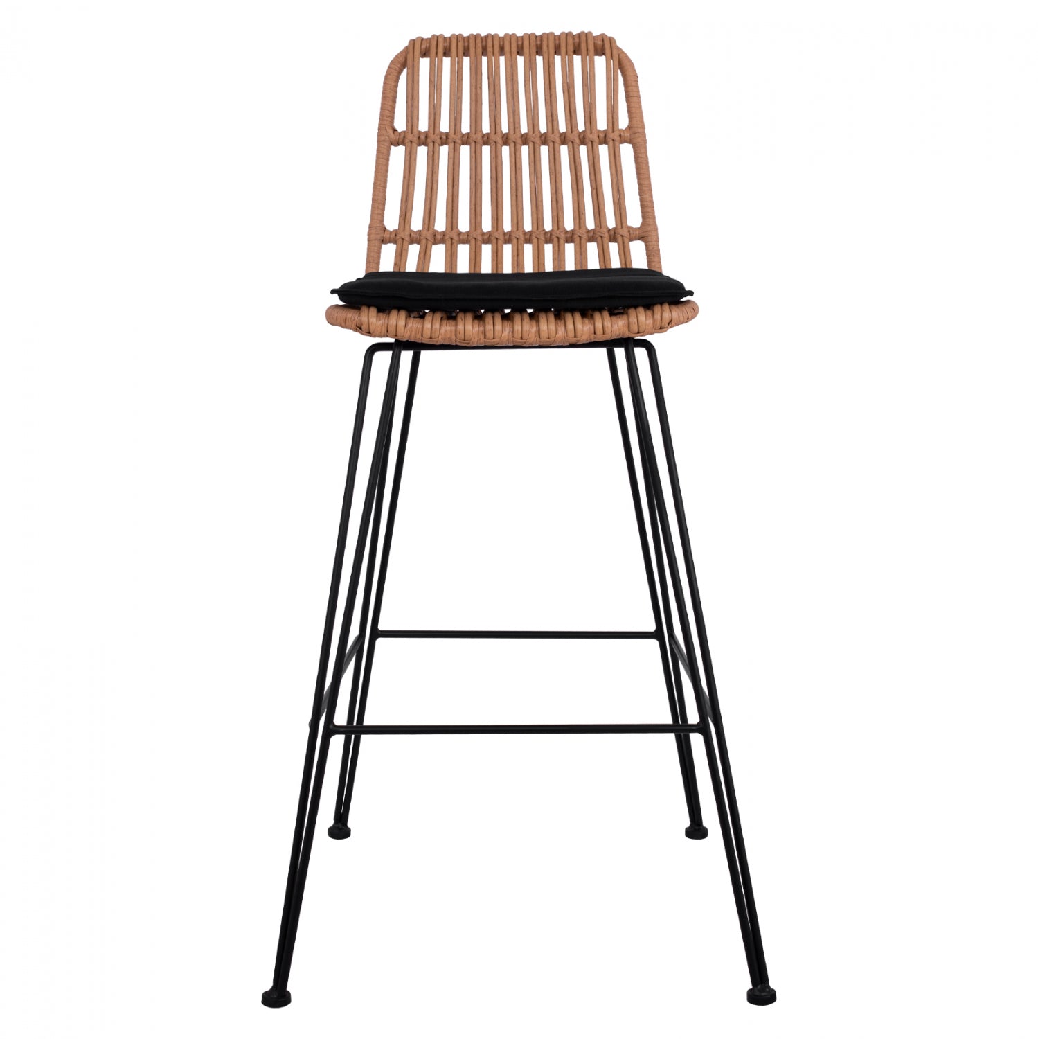 ΣΚΑΜΠΟ ΜΕΤΑΛΛΙΚΟ ΜΕ ΜΑΞΙΛΑΡΙ ALLEGRA HM5452 ΜΕ WICKER ΣΕ ΜΠΕΖ ΑΠΟΧΡΩΣΗ 56x60x109 εκ. - Pakobazaar