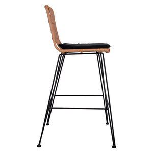 ΣΚΑΜΠΟ ΜΕΤΑΛΛΙΚΟ ΜΕ ΜΑΞΙΛΑΡΙ ALLEGRA HM5452 ΜΕ WICKER ΣΕ ΜΠΕΖ ΑΠΟΧΡΩΣΗ 56x60x109 εκ. - Pakobazaar