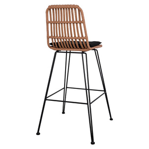 ΣΚΑΜΠΟ ΜΕΤΑΛΛΙΚΟ ΜΕ ΜΑΞΙΛΑΡΙ ALLEGRA HM5452 ΜΕ WICKER ΣΕ ΜΠΕΖ ΑΠΟΧΡΩΣΗ 56x60x109 εκ. - Pakobazaar