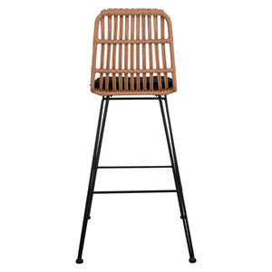 ΣΚΑΜΠΟ ΜΕΤΑΛΛΙΚΟ ΜΕ ΜΑΞΙΛΑΡΙ ALLEGRA HM5452 ΜΕ WICKER ΣΕ ΜΠΕΖ ΑΠΟΧΡΩΣΗ 56x60x109 εκ. - Pakobazaar