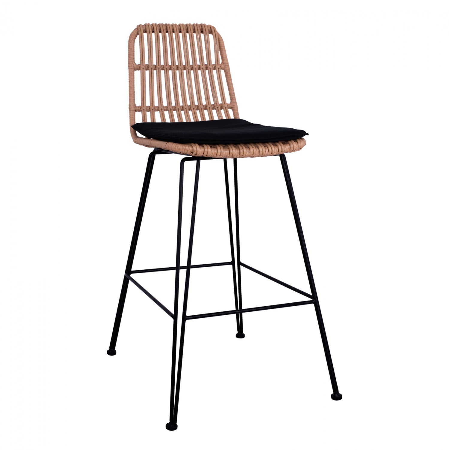 ΣΚΑΜΠΟ ΜΕΤΑΛΛΙΚΟ ΜΕ ΜΑΞΙΛΑΡΙ ALLEGRA HM5452 ΜΕ WICKER ΣΕ ΜΠΕΖ ΑΠΟΧΡΩΣΗ 56x60x109 εκ. - Pakobazaar