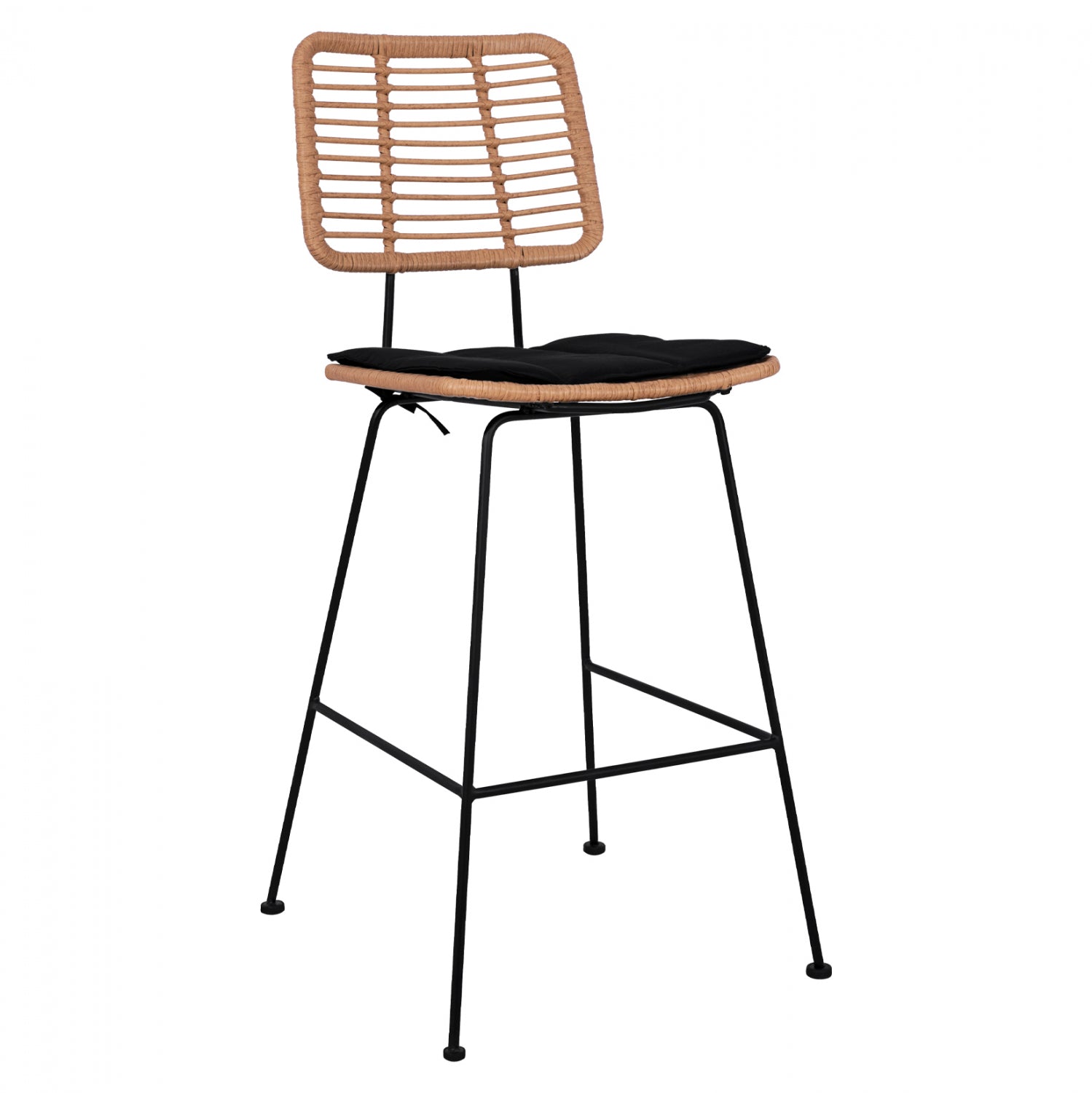 ΣΚΑΜΠΟ ΜΕΤΑΛΛΙΚΟ ΜΕ ΜΑΞΙΛΑΡΙ ALLEGRA HM5455 ΜΕ WICKER ΜΠΕΖ 46,5x55x117,5Υ εκ. - Pakobazaar