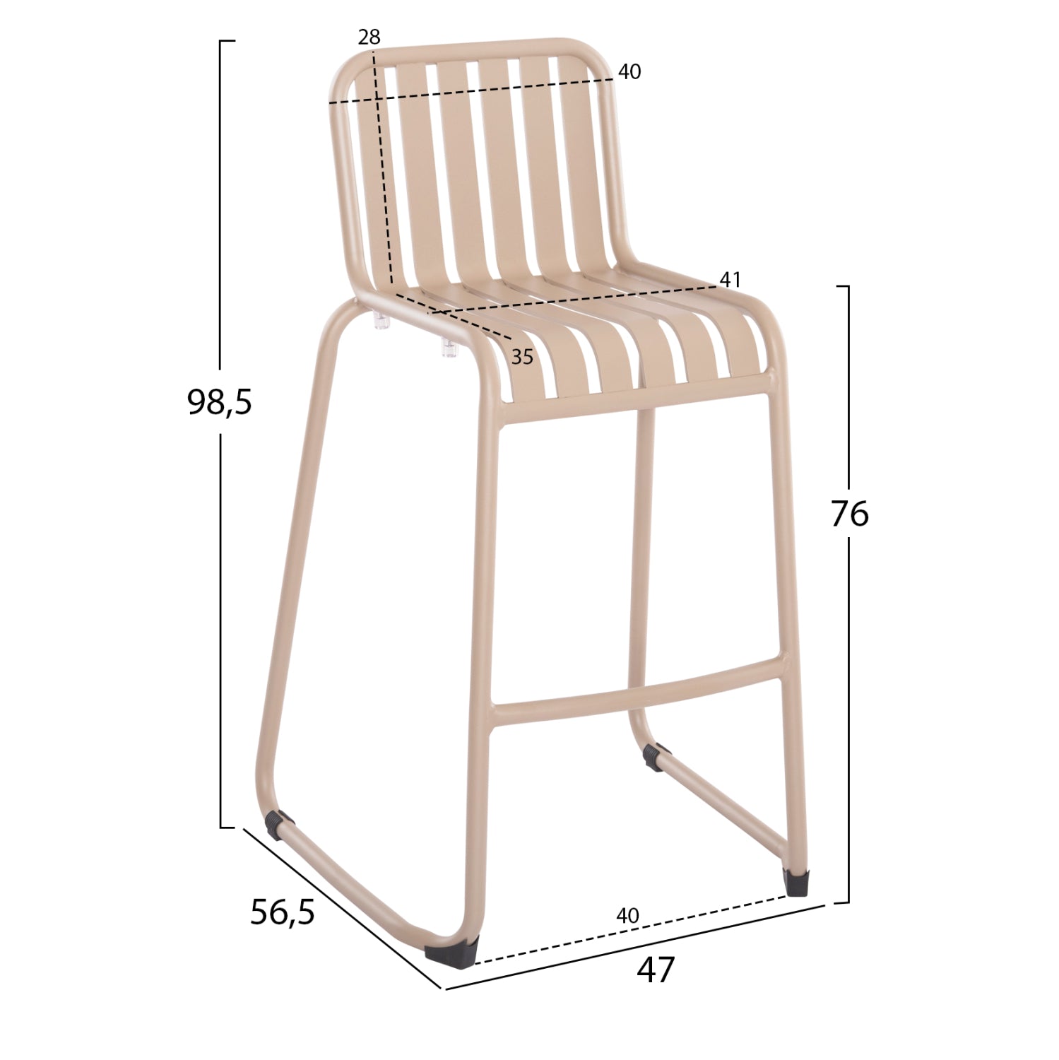 ΣΚΑΜΠΟ ΜΠΑΡ ΑΛΟΥΜΙΝΙΟΥ RACHEL HM6341.04 ΣΑΜΠΑΝΙ 59,5x55x101Υεκ. - Pakobazaar