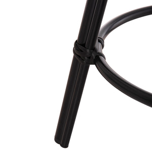 ΣΚΑΜΠΟ ΜΠΑΡ ΑΛΟΥΜΙΝΙΟΥ ΜΕΣΑΙΟΥ ΥΨΟΥΣ CHINO HM6286.02 BAMBOO LOOK & TEXTILENE ΜΑΥΡΟ 43x43x65Υεκ - Pakobazaar