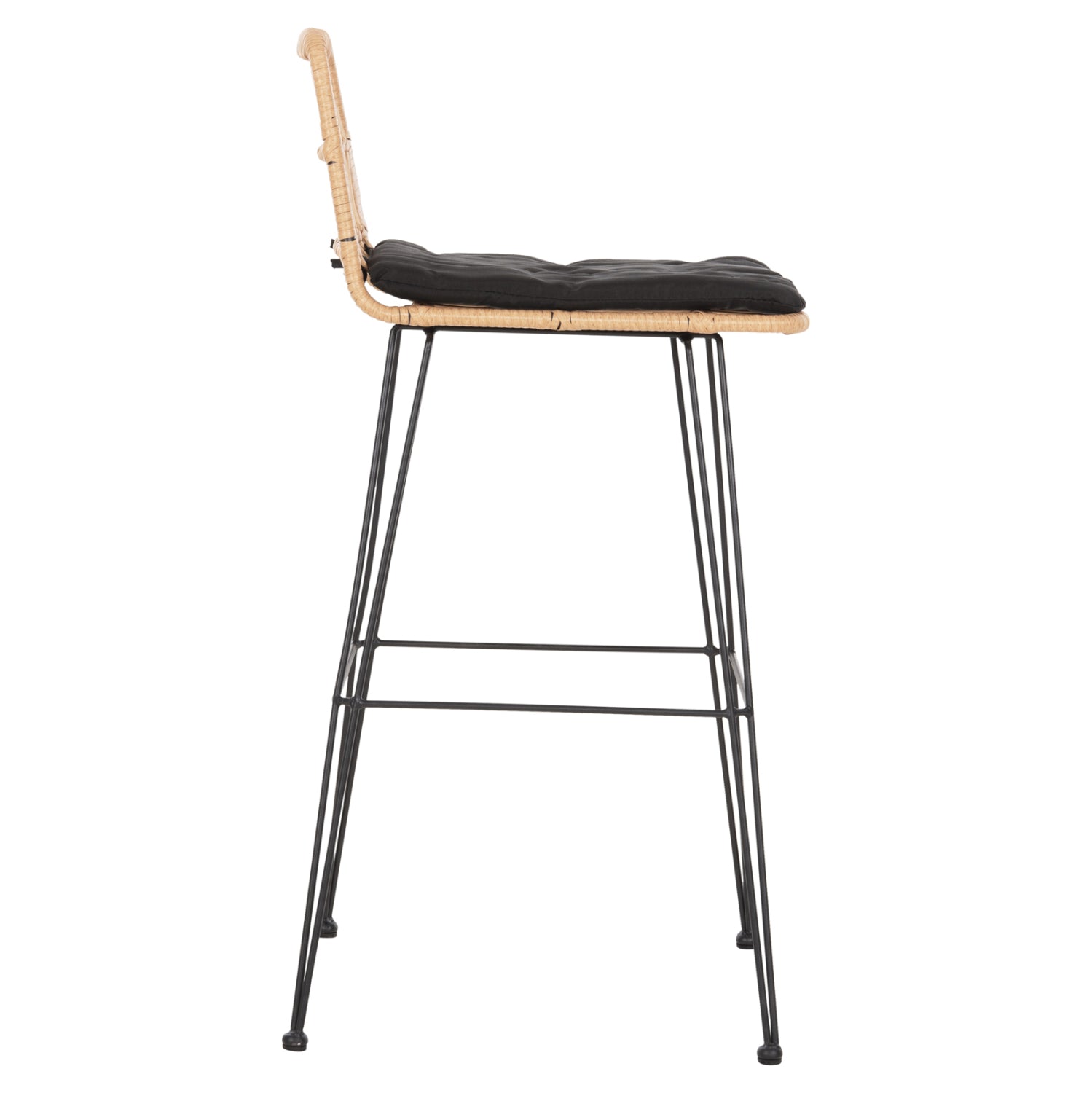 ΣΚΑΜΠΟ ΜΠΑΡ ΕΞ.ΧΩΡΟΥ ALLEGRA HM5452.11 ΜΕΤΑΛΛΟ&ΜΑΞΙΛΑΡΙ ΜΑΥΡΟ-ΜΠΕΖ WICKER 52x51x103Y εκ - Pakobazaar