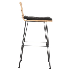 ΣΚΑΜΠΟ ΜΠΑΡ ΕΞ.ΧΩΡΟΥ ALLEGRA HM5452.11 ΜΕΤΑΛΛΟ&ΜΑΞΙΛΑΡΙ ΜΑΥΡΟ-ΜΠΕΖ WICKER 52x51x103Y εκ - Pakobazaar