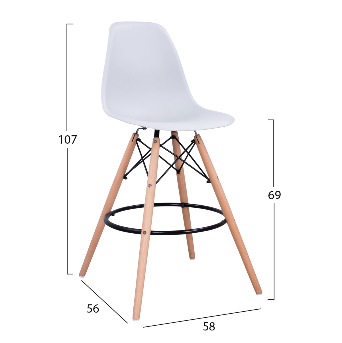 ΣΚΑΜΠΟ ΜΠΑΡ RENATA HM0173.01 ΛΕΥΚΟ 58x56x107Υ εκ. - Pakobazaar