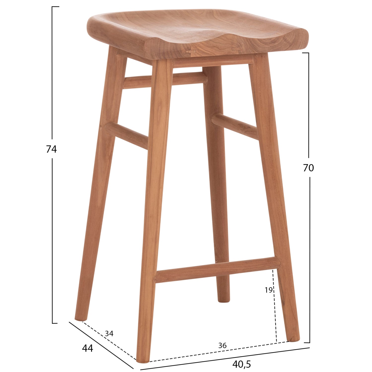 ΣΚΑΜΠΟ ΜΠΑΡ BOLMAR HM18108 ΞΥΛΟ ΤΕΑΚ ΣΕ ΦΥΣΙΚΟ 40.5x44x74Υεκ. - Pakobazaar