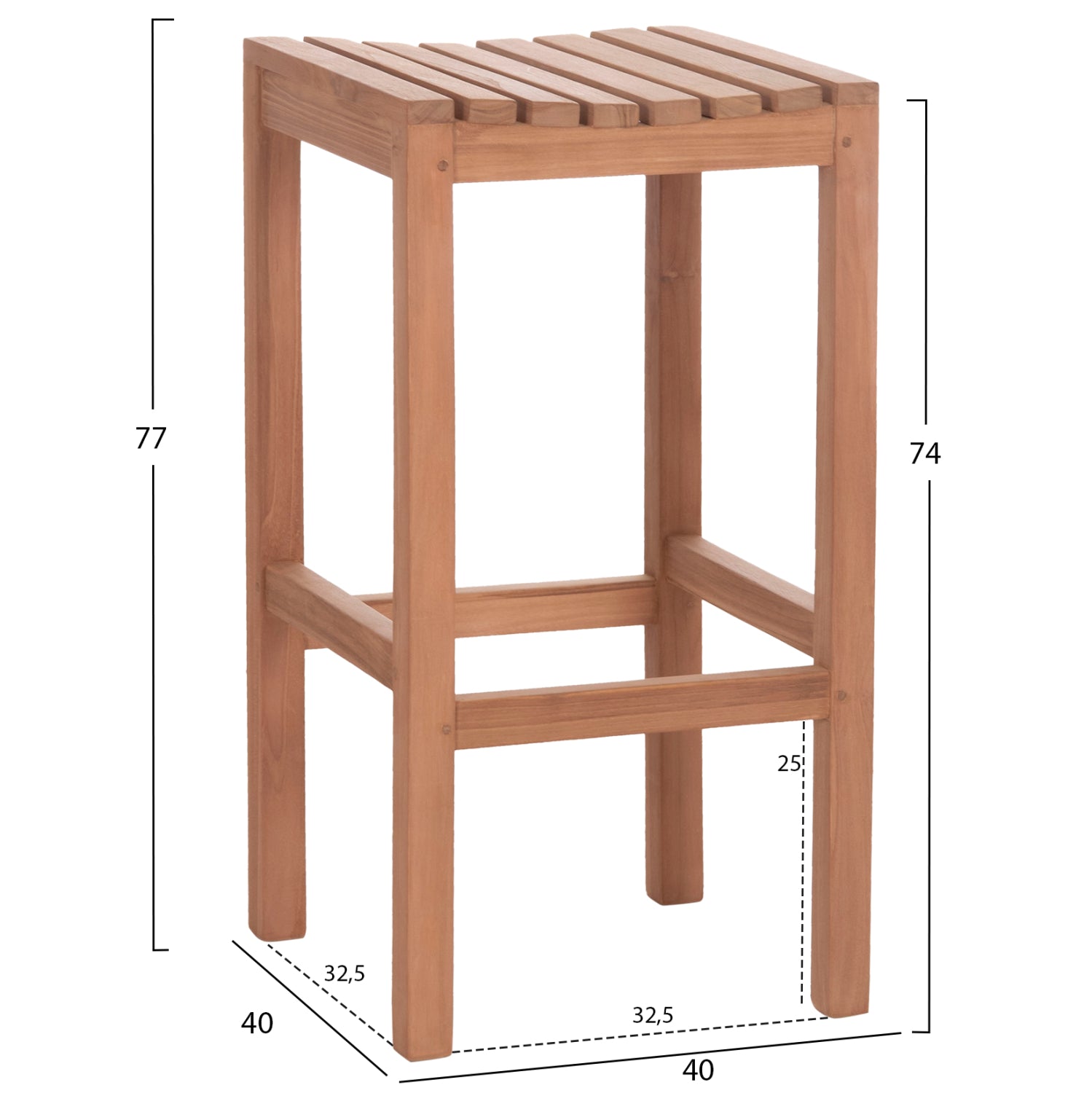 ΣΚΑΜΠΟ ΜΠΑΡ NIKOL HM18109 ΞΥΛΟ ΤΕΑΚ ΣΕ ΦΥΣΙΚΟ 40x40x77Υεκ. - Pakobazaar