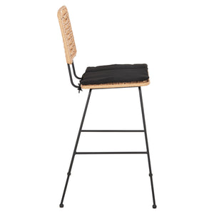 ΣΚΑΜΠΟ ΜΠΑΡ ALLEGRA HM5455.11 ΜΕΤΑΛΛΟ&ΜΑΞΙΛΑΡΙ ΜΑΥΡΟ-WICKER ΜΠΕΖ 56x59x116,5Υεκ. - Pakobazaar