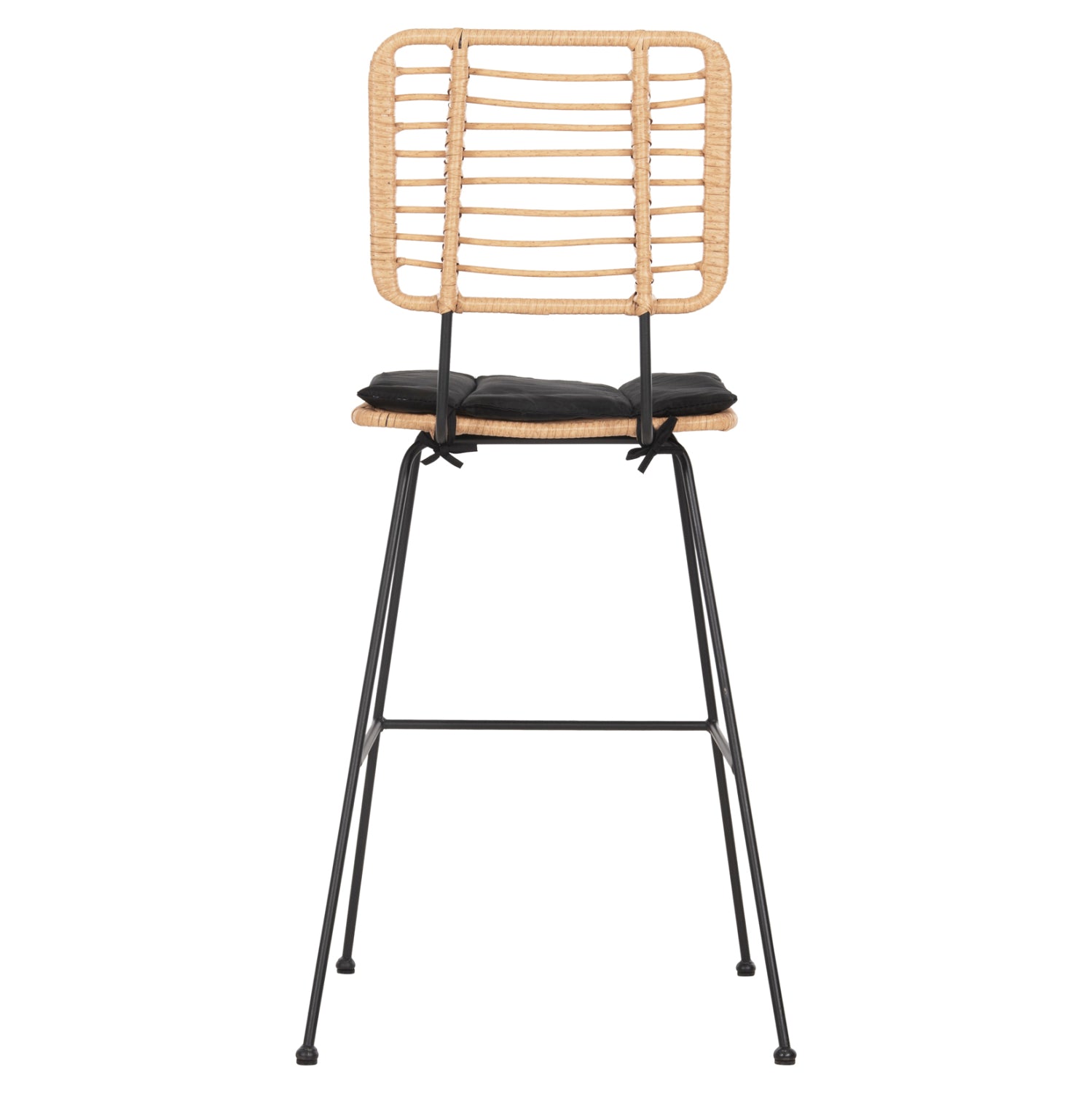 ΣΚΑΜΠΟ ΜΠΑΡ ALLEGRA HM5455.11 ΜΕΤΑΛΛΟ&ΜΑΞΙΛΑΡΙ ΜΑΥΡΟ-WICKER ΜΠΕΖ 56x59x116,5Υεκ. - Pakobazaar