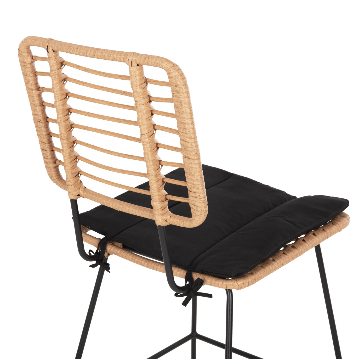 ΣΚΑΜΠΟ ΜΠΑΡ ALLEGRA HM5455.11 ΜΕΤΑΛΛΟ&ΜΑΞΙΛΑΡΙ ΜΑΥΡΟ-WICKER ΜΠΕΖ 56x59x116,5Υεκ. - Pakobazaar