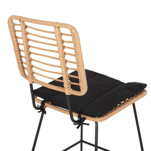 ΣΚΑΜΠΟ ΜΠΑΡ ALLEGRA HM5455.11 ΜΕΤΑΛΛΟ&ΜΑΞΙΛΑΡΙ ΜΑΥΡΟ-WICKER ΜΠΕΖ 56x59x116,5Υεκ. - Pakobazaar