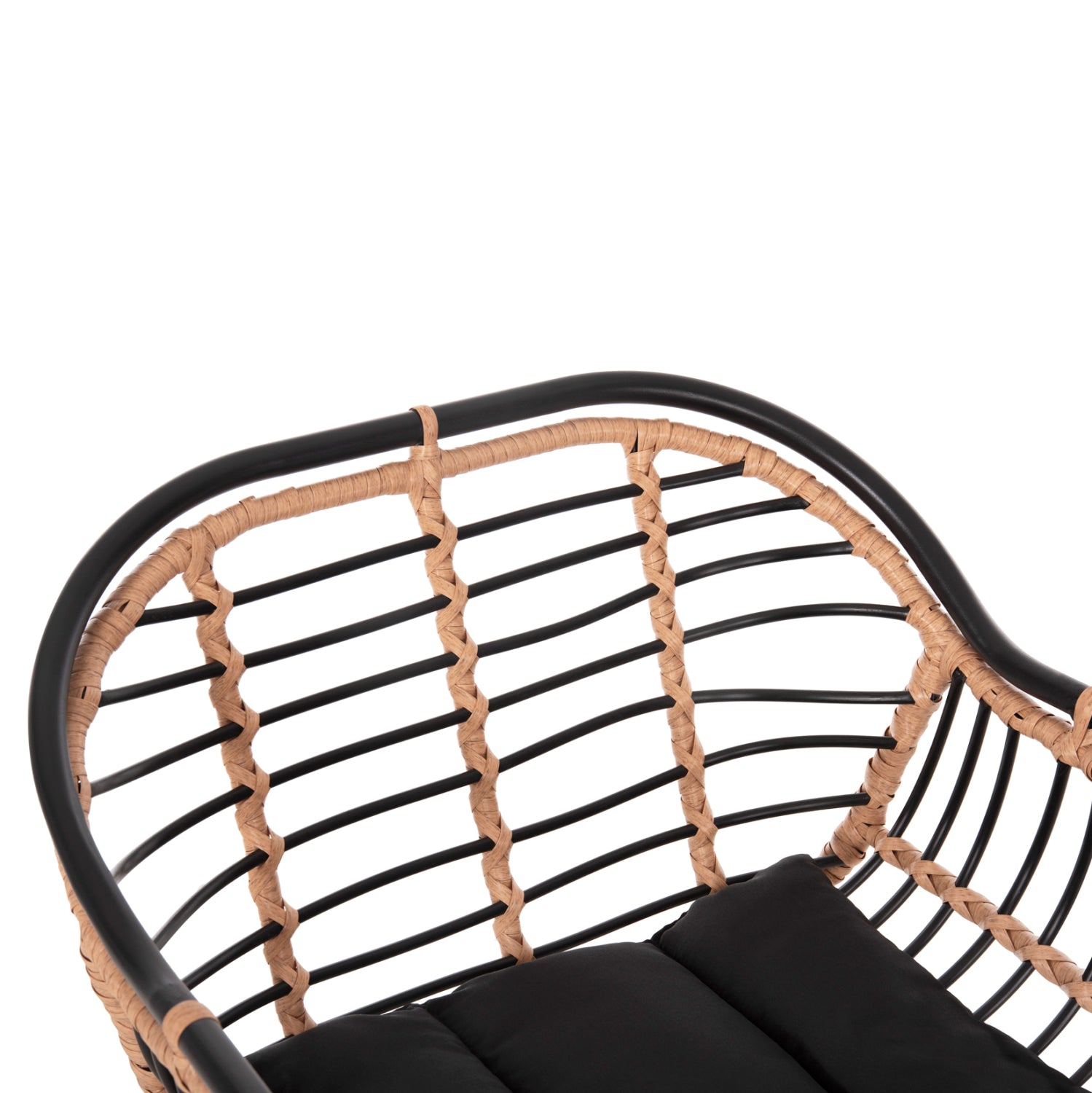 ΣΚΑΜΠΟ ΜΠΑΡ ALLEGRA HM5690.11 ΜΕΤΑΛΛΟ&ΜΑΞΙΛΑΡΙ ΜΑΥΡΟ-WICKER ΜΠΕΖ 55x54x108Υεκ. - Pakobazaar