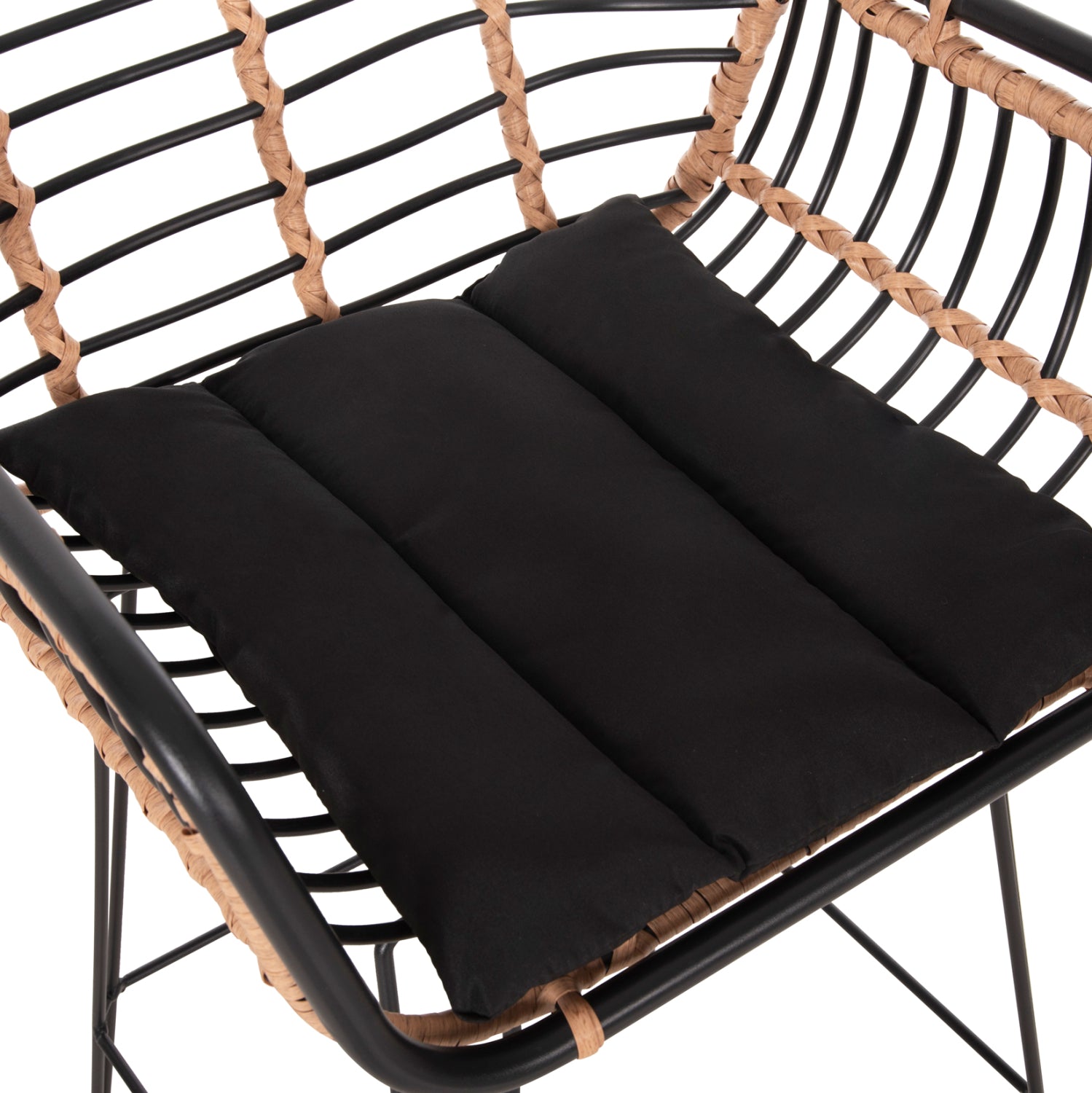 ΣΚΑΜΠΟ ΜΠΑΡ ALLEGRA HM5690.11 ΜΕΤΑΛΛΟ&ΜΑΞΙΛΑΡΙ ΜΑΥΡΟ-WICKER ΜΠΕΖ 55x54x108Υεκ. - Pakobazaar