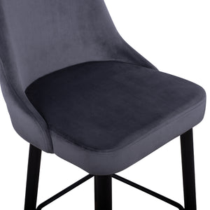 ΣΚΑΜΠΟ ΜΠΑΡ SERENITY HM8519.01 ΑΠΟ ΒΕΛΟΥΔΟ ΓΚΡΙ ΜΕ ΜΕΤΑΛΛΙΚΟ ΣΚΕΛΕΤΟ 51Χ57Χ110Υ εκ. - Pakobazaar