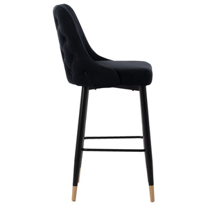ΣΚΑΜΠΟ ΜΠΑΡ SERENITY HM8519.04 ΒΕΛΟΥΔΟ ΜΑΥΡΟ ΜΕ ΜΕΤΑΛΛΙΚΟ ΣΚΕΛΕΤΟ 53x48x110 εκ. - Pakobazaar