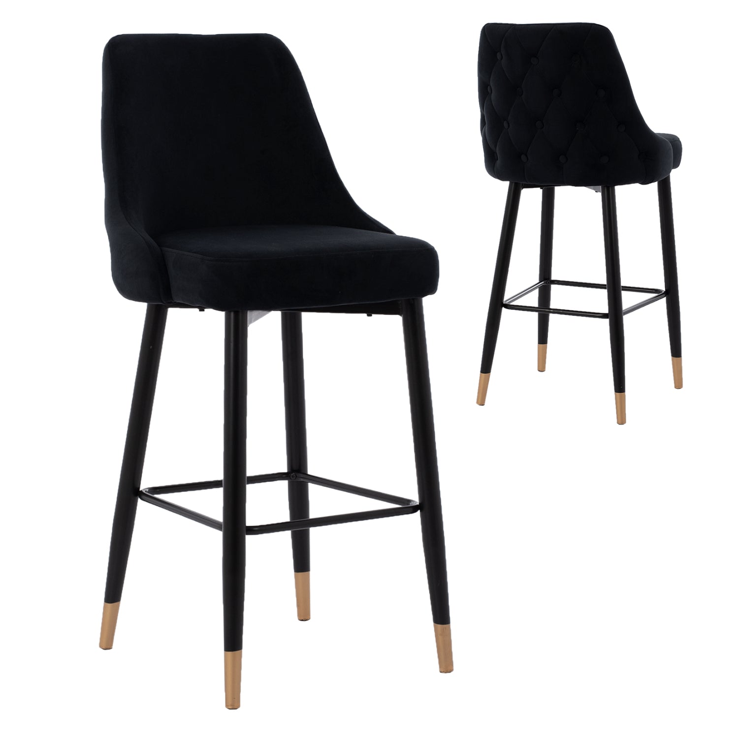 ΣΚΑΜΠΟ ΜΠΑΡ SERENITY HM8519.04 ΒΕΛΟΥΔΟ ΜΑΥΡΟ ΜΕ ΜΕΤΑΛΛΙΚΟ ΣΚΕΛΕΤΟ 53x48x110 εκ. - Pakobazaar