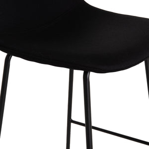 ΣΚΑΜΠΟ ΜΠΑΡ VINCENT HM9298.24 ΜΕΣΑΙΟΥ ΥΨΟΥΣ-ΜΑΥΡΟ ΥΦΑΣΜΑ-ΜΕΤΑΛΛΙΚΑ ΠΟΔΙΑ 43x50x92,5Υεκ - Pakobazaar