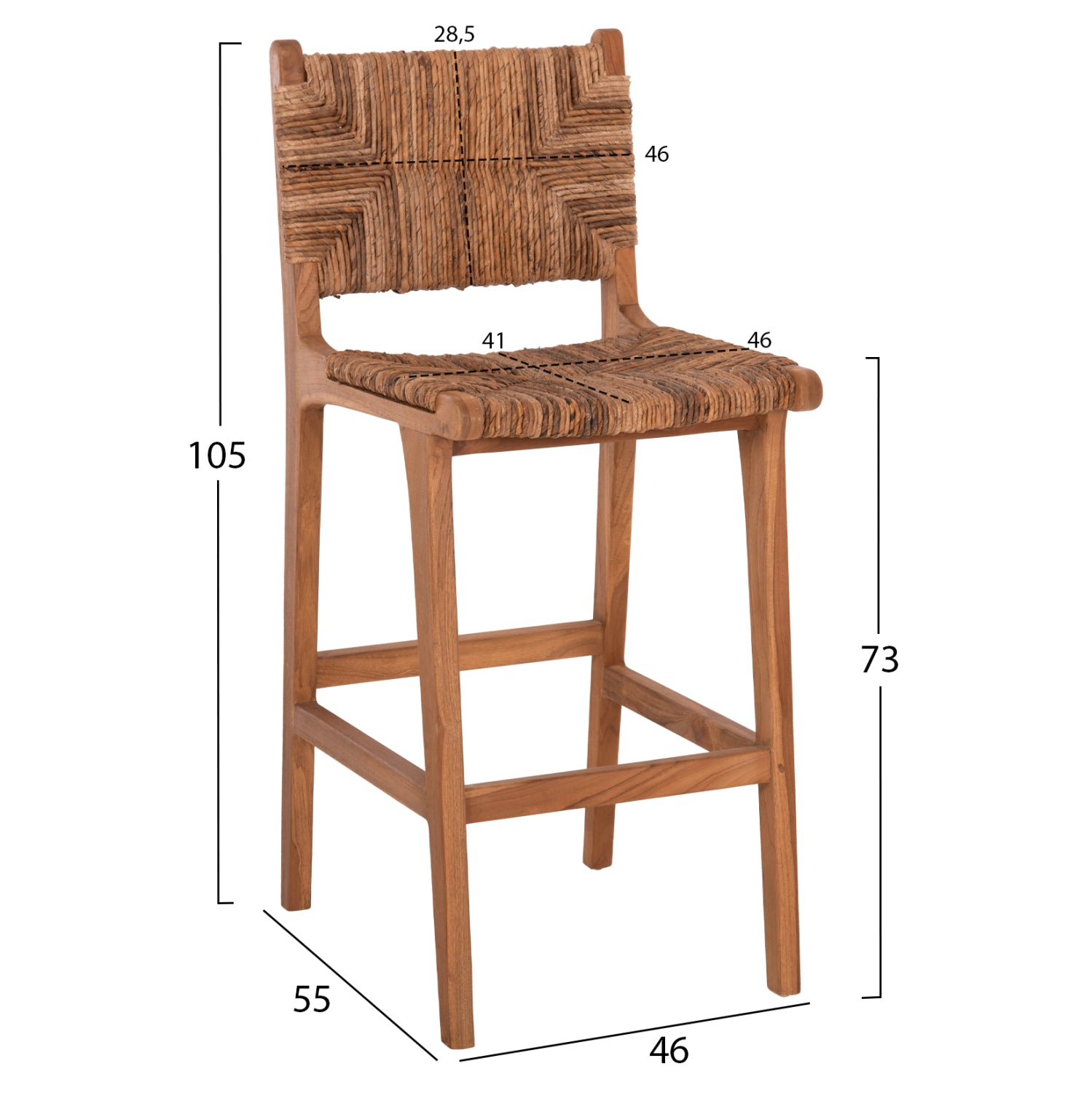 ΣΚΑΜΠΟ ΜΠΑΡ WALTER HM9841 ΞΥΛO TEAK ΣΕ ΦΥΣΙΚΟ-ΨΑΘΑ 46x55x105Υ εκ. - Pakobazaar