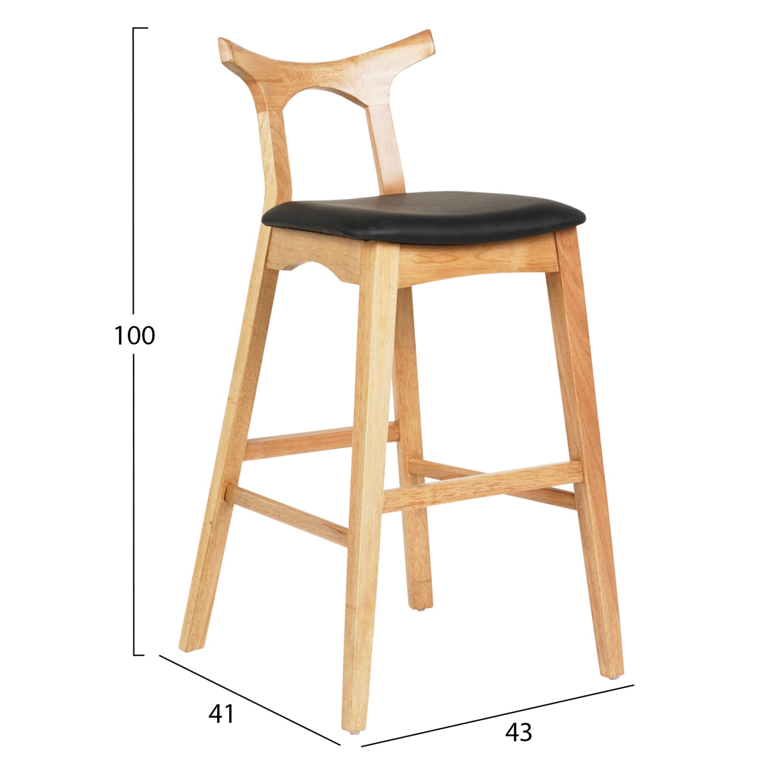 ΣΚΑΜΠΟ ΜΠΑΡ USOPP HM9951.01 RUBBERWOOD ΣΕ ΟΑΚ-ΜΑΥΡΟ PU 43x41x100Υεκ. - Pakobazaar