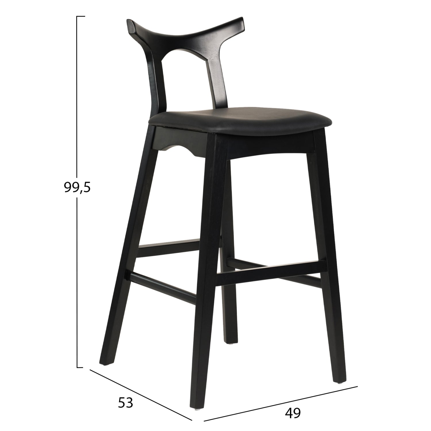ΣΚΑΜΠΟ ΜΠΑΡ USOPP HM9951.02 RUBBERWOOD & PU ΣΕ ΜΑΥΡΟ 49x53x99,5Υεκ. - Pakobazaar