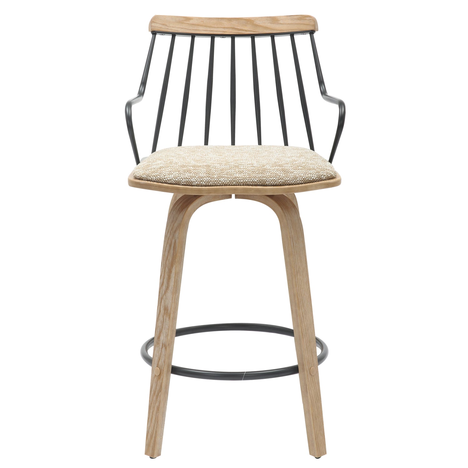 ΣΚΑΜΠΟ ΜΠΑΡ JUDI HM9985.01 WHITE WASH Κ.Π.-ΜΑΥΡΟ ΜΕΤΑΛΛΟ-ΜΠΕΖ ΥΦΑΣΜΑ 48x52x92Υεκ - Pakobazaar