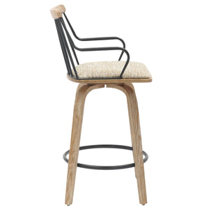 ΣΚΑΜΠΟ ΜΠΑΡ JUDI HM9985.01 WHITE WASH Κ.Π.-ΜΑΥΡΟ ΜΕΤΑΛΛΟ-ΜΠΕΖ ΥΦΑΣΜΑ 48x52x92Υεκ - Pakobazaar