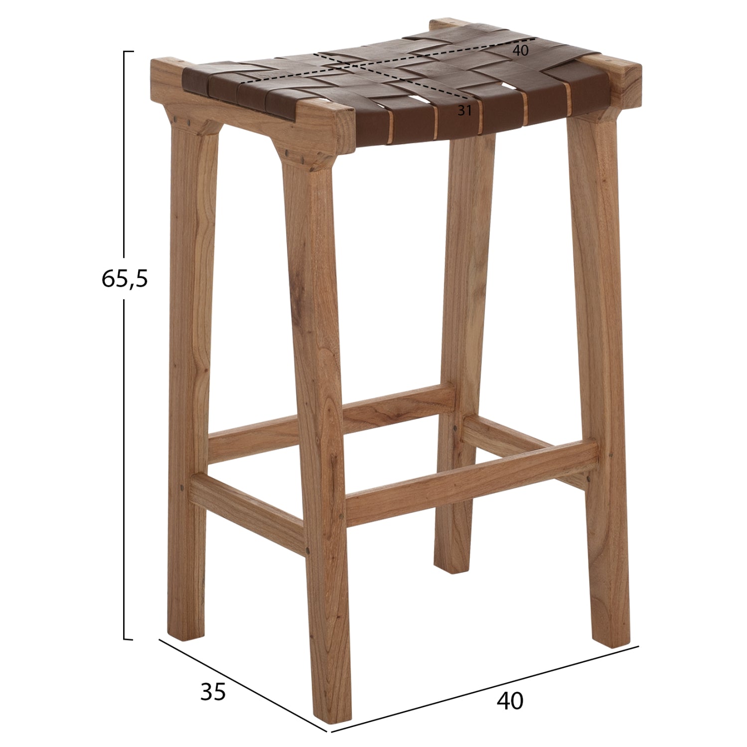 ΣΚΑΜΠΟ ΜΠΑΡ ΜΑΣΙΦ ΞΥΛΟ ΤEAK ΦΥΣΙΚΟ HM9382.01 40X35X65YΕΚ. - Pakobazaar
