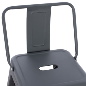 ΣΚΑΜΠΟ ΜΠΑΡ ΜΕΣΑΙΟΥ ΥΨΟΥΣ ΜΕΤΑΛΛΙΚΟ MELITA-PRO HM8574.50 ΓΚΡΙ 43x43x88Υεκ. - Pakobazaar
