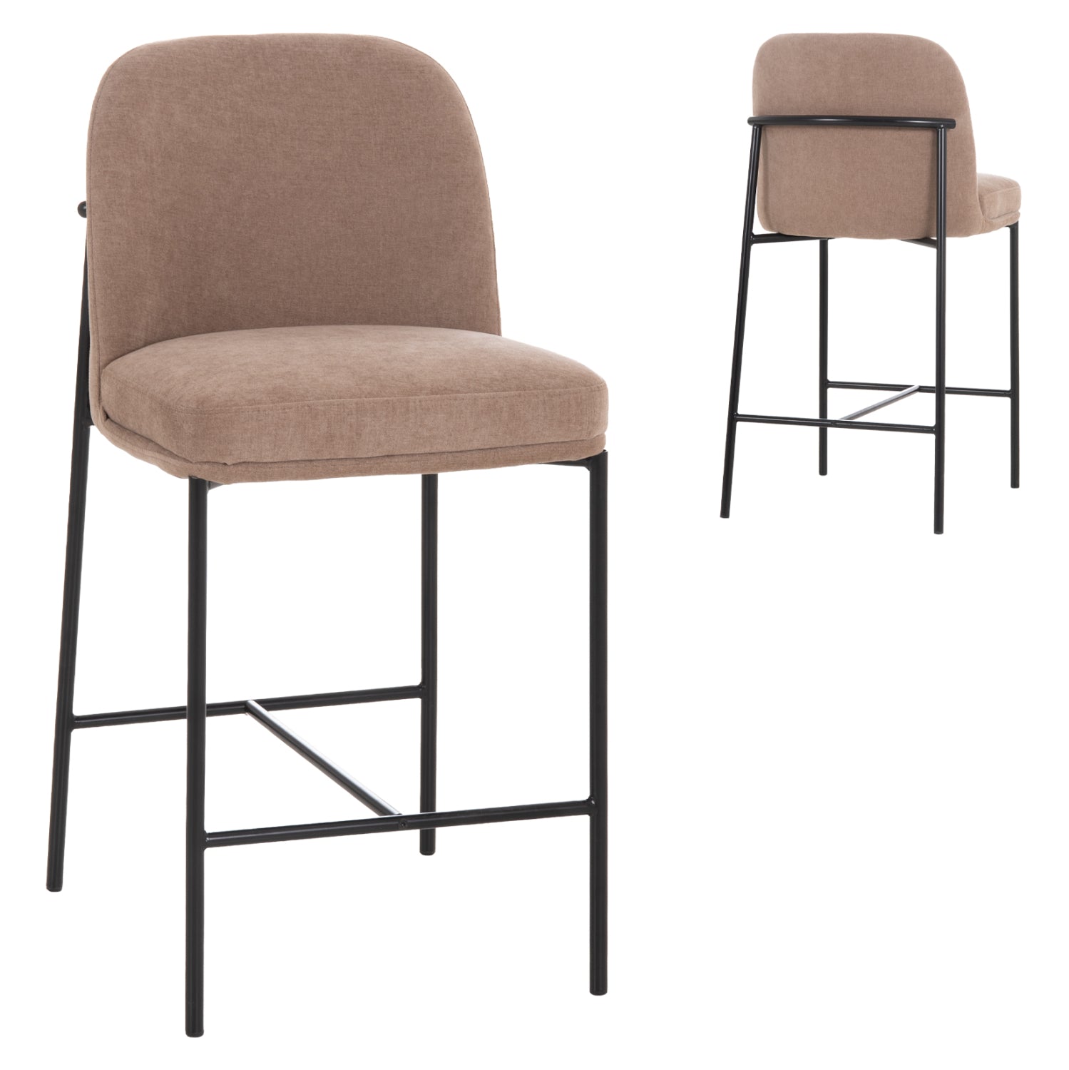 ΣΚΑΜΠΟ ΜΠΑΡ ΜΕΣ.ΥΨΟΥΣ MANIDO HM18427.02 TAUPE ΥΦΑΣΜΑ-ΜΕΤΑΛ.ΜΑΥΡΟΣ ΣΚΕΛΕΤΟΣ 45x55x92Υεκ - Pakobazaar