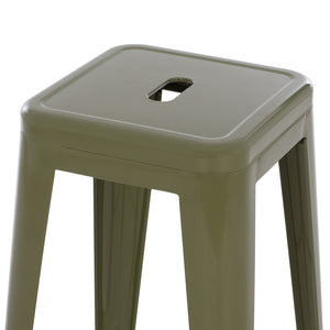 ΣΚΑΜΠΟ ΜΠΑΡ ΜΕΤΑΛΛΙΚΟ MELITA-PRO HM8642.43 ΣΕ DARK OLIVE 43x43x78Υεκ. - Pakobazaar