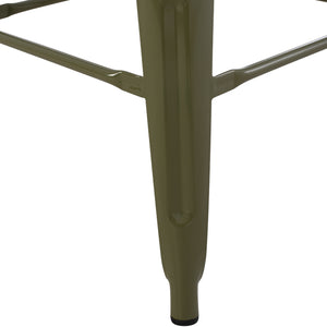 ΣΚΑΜΠΟ ΜΠΑΡ ΜΕΤΑΛΛΙΚΟ MELITA-PRO HM8642.43 ΣΕ DARK OLIVE 43x43x78Υεκ. - Pakobazaar