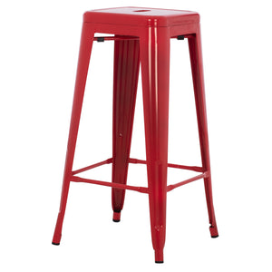 ΣΚΑΜΠΟ ΜΠΑΡ ΜΕΤΑΛΛΙΚΟ MELITA-PRO HM8642.44 ΣΕ ΚΟΚΚΙΝΟ 43x43x78Υεκ. - Pakobazaar