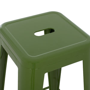 ΣΚΑΜΠΟ ΜΠΑΡ ΜΕΤΑΛΛΙΚΟ MELITA-PRO HM8642.53 ΣΕ LIGHT OLIVE GREEN 43x43x78Υεκ. - Pakobazaar