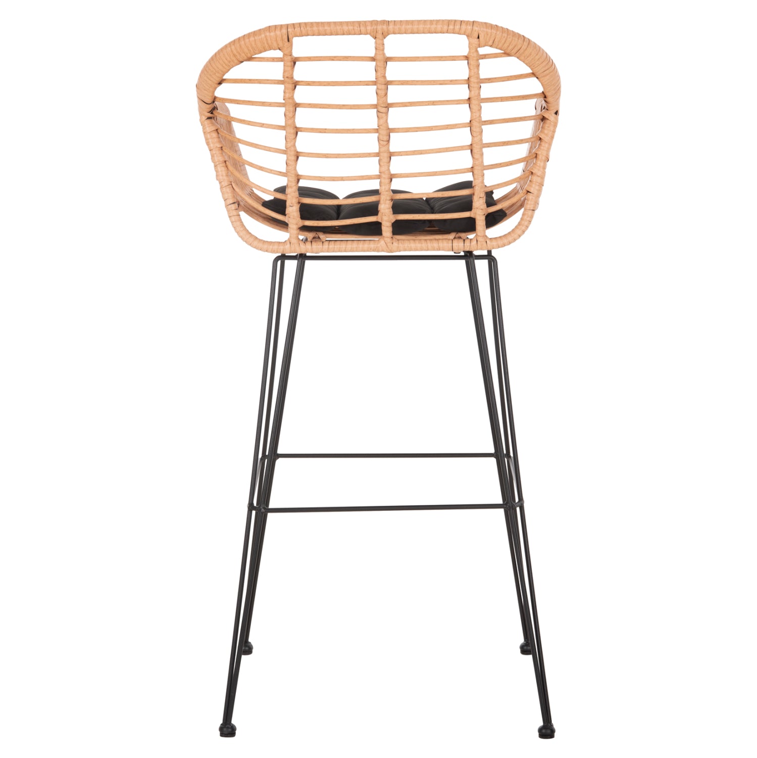 ΣΚΑΜΠΟ ΜΠΑΡ ΨΗΛΟ ALLEGRA HM5640.11 ΜΠΕΖ P.E. RATTAN-ΜΑΥΡΟ ΜΕΤΑΛΛΟ 54x55x108Υεκ. - Pakobazaar