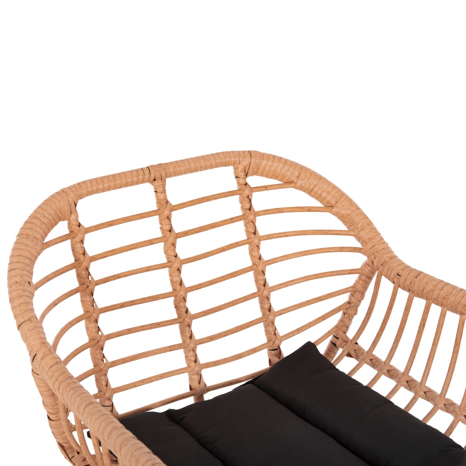 ΣΚΑΜΠΟ ΜΠΑΡ ΨΗΛΟ ALLEGRA HM5640.11 ΜΠΕΖ P.E. RATTAN-ΜΑΥΡΟ ΜΕΤΑΛΛΟ 54x55x108Υεκ. - Pakobazaar