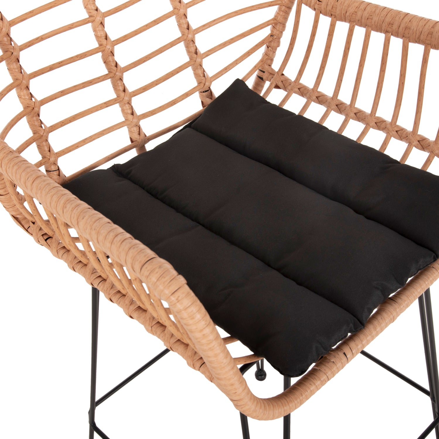 ΣΚΑΜΠΟ ΜΠΑΡ ΨΗΛΟ ALLEGRA HM5640.11 ΜΠΕΖ P.E. RATTAN-ΜΑΥΡΟ ΜΕΤΑΛΛΟ 54x55x108Υεκ. - Pakobazaar