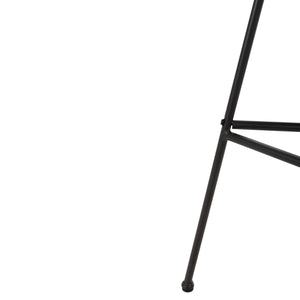 ΣΚΑΜΠΟ ΜΠΑΡ ΨΗΛΟ ALLEGRA HM5708.11 ΜΕΤΑΛΛΟ&ΜΑΞΙΛΑΡΙ ΜΑΥΡΟ-WICKER ΜΠΕΖ 48x49x99,5Υεκ. - Pakobazaar