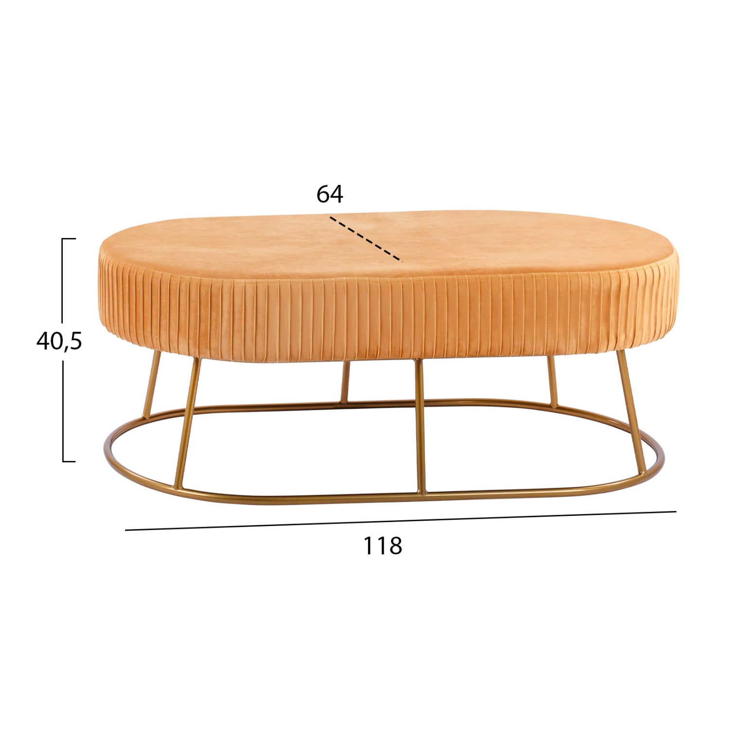 ΣΚΑΜΠΟ ΠΑΓΚΑΚΙ ALINAFE HM8635.09 ΑΠΟ ΧΡΥΣΟ ΒΕΛΟΥΔΟ ΜΕ ΧΡΥΣΗ ΒΑΣΗ 118Χ64Χ40,5Y εκ. - Pakobazaar